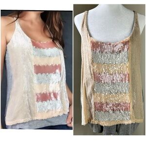 Anthropologie Tiny sleeveless sequins top